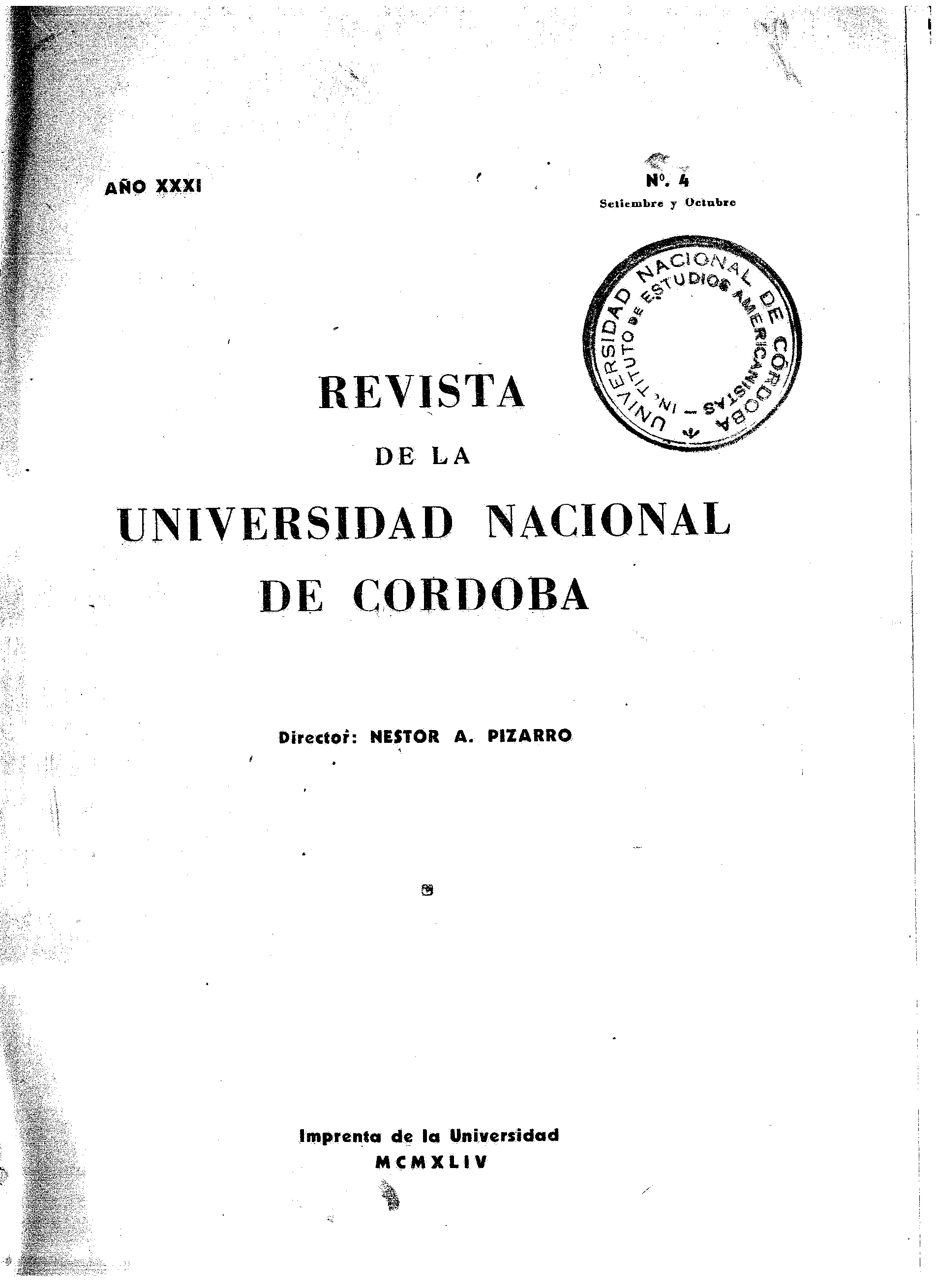 					Ver Vol. 31 Núm. 5 (1944): Noviembre-Diciembre
				