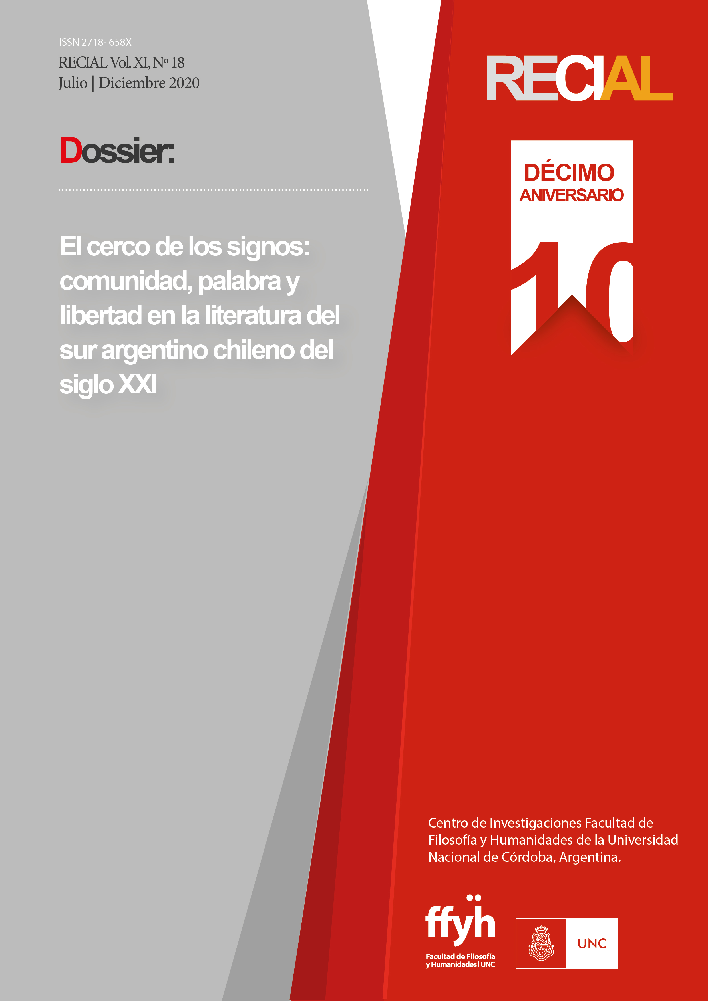 Portada del número 18 de RECIAL. Edición Décimo aniversario.