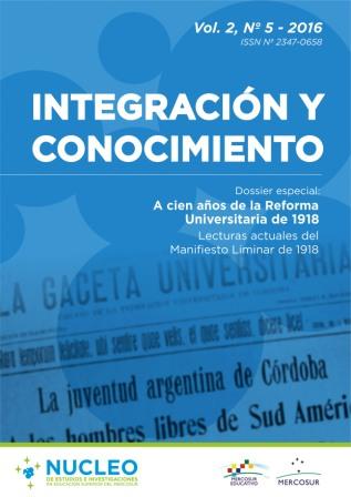 					View Vol. 5 No. 2 (2016): Integración y Conocimiento
				